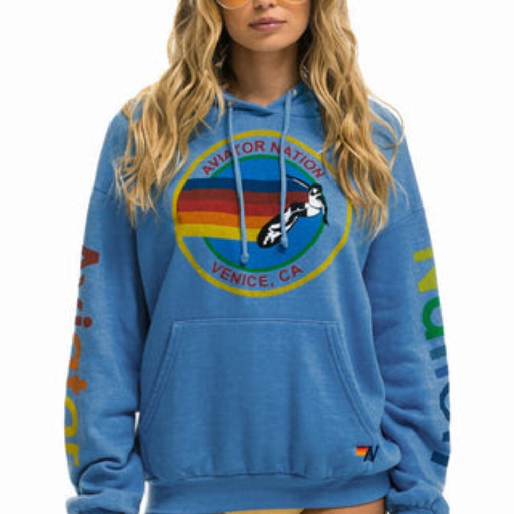 Aviator Nation Relaxed Pullover Hoodie - Cobalt Blue
